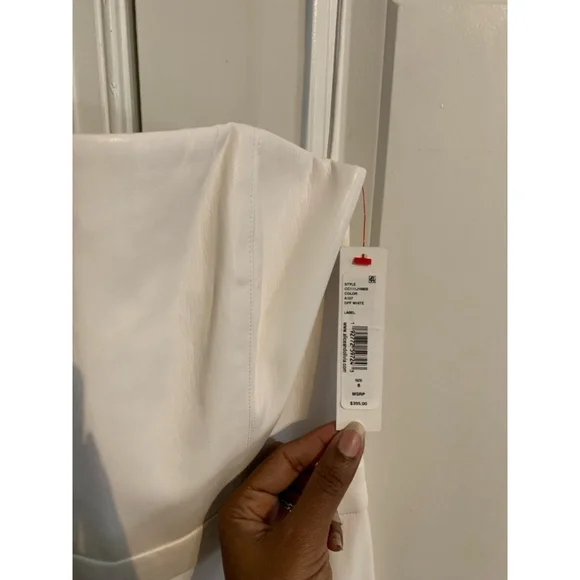 Women's Alice & Olivia Faux Leather Jumpsuit Size 6 White - Picture 9 of 10